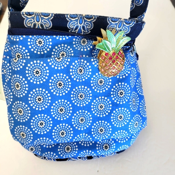 Vera Bradley Calypso Blue Shoulder Bag 10442-028 8" x 14" - Picture 5 of 9